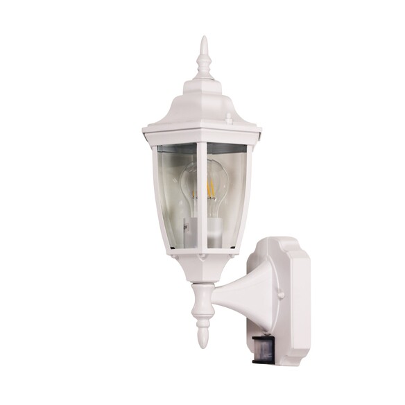 OL7664WH - Highgate Up Facing IP44 Coach Light with Sensor White
