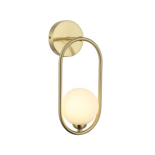 ARO1 - ARO Interior Round Opal Glass with Satin Gold Frame ARO1