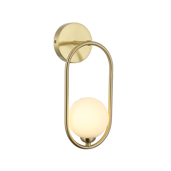 ARO1 - ARO Interior Round Opal Glass with Satin Gold Frame Wall Light