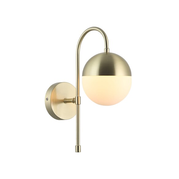ARO2 - ARO Interior Round Opal Glass with Satin Gold Bracket Wall Light