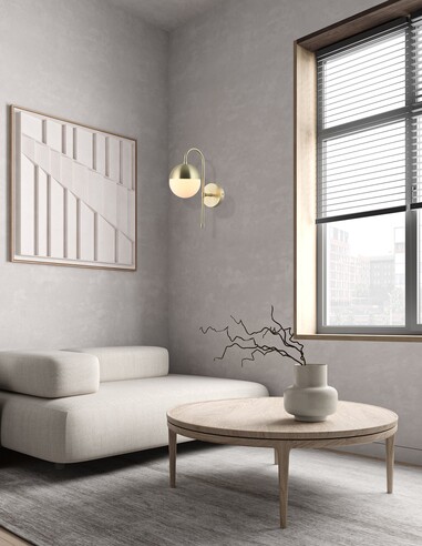 ARO2 Interior Wall Light Round 25W Satin Gold - ARO2
