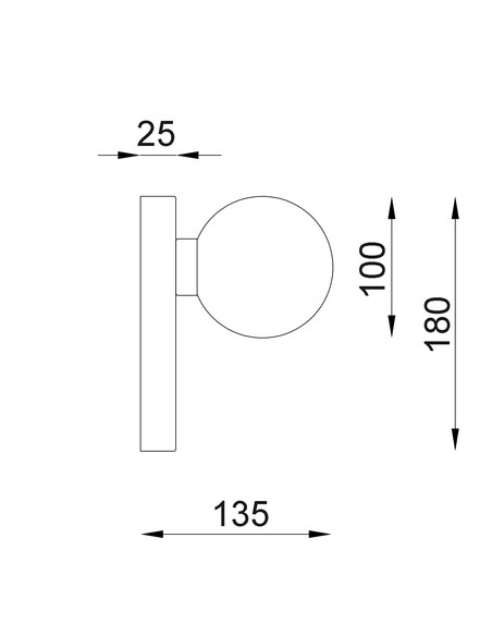 BALLE2 Interior Wall Light Round Black - BALLE2BALLE2