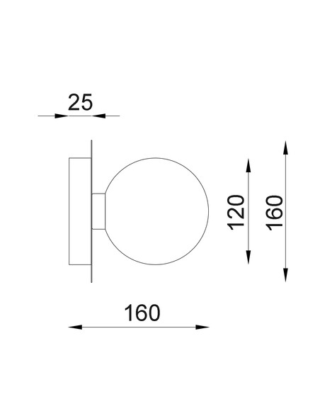 BALLE2R Interior Wall Light Round Black - BALLE2RBALLE2R