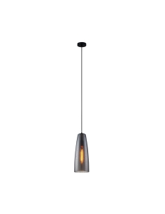 CHUVA Smoke Black Glass Flat Top Ellipse Pendant with CHUVA1