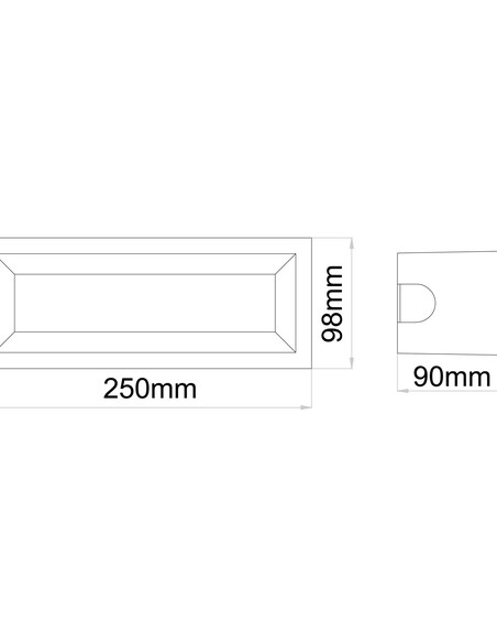 WALL RECD 13W LED TRI 639Lm IP65 RECT BRICKLIGHT BRICKTRI3