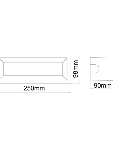 WALL RECD 13W LED TRI 639Lm IP65 RECT BRICKLIGHT BRICKTRI4
