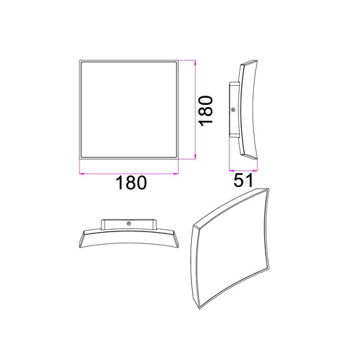CRISTAL1 - CRISTAL LED Tri-CCT Exterior Curved CRISTAL1
