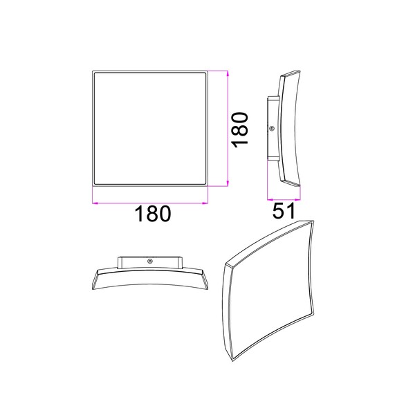 CRISTAL1 - CRISTAL LED Tri-CCT Exterior Curved CRISTAL1