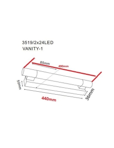VANITY-1 - VANITY LED Interior Chrome Frosted Acrylic VANITY-1 2
