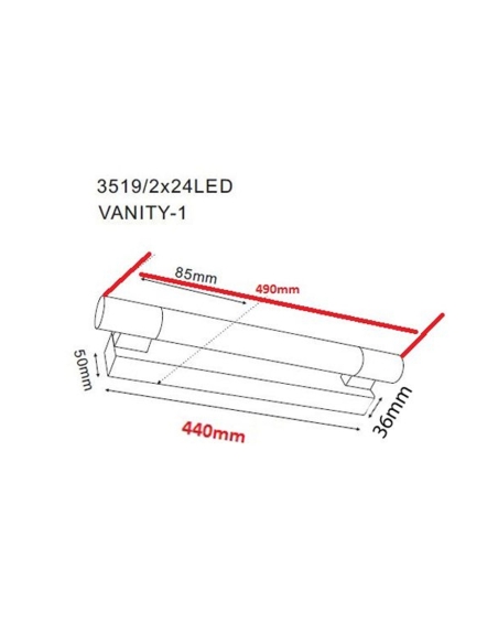 VANITY-1 - VANITY LED Interior Chrome Frosted VANITY-1