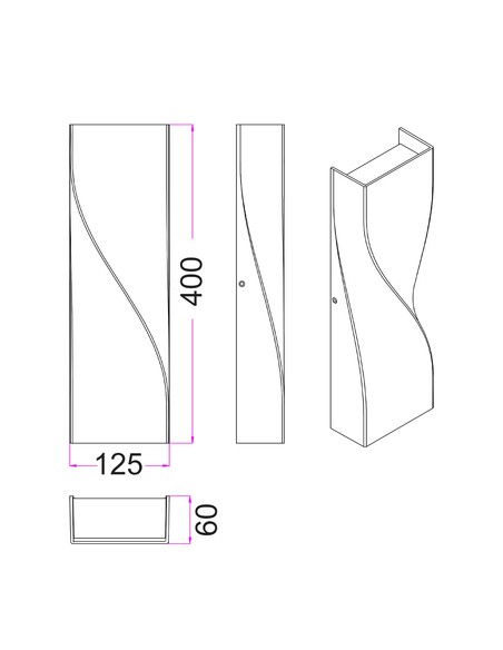 GIROTRI4 Up & Down Wall Light 2W LED Tri-Colour GIROTRI4