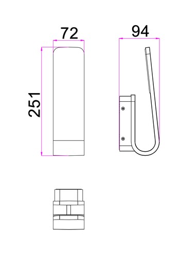 HAK2 Exterior Wall Light 7W LED Tri-Colour White HAK2