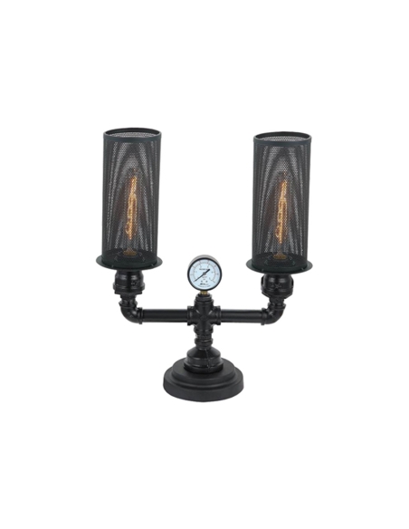 VENETO-T2 - VENETO Industrial Aged Iron Decorative Table Lamp - Off Inline Switch Not Suitable For Dimming Base: Ø100mm Match...