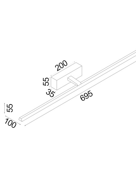 LINEAL2L Interior Wall Light 16W Tri-Colour Black LINEAL2L
