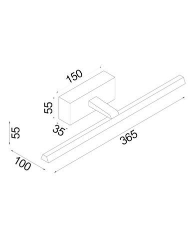 LINEAL2S Interior Wall Light 8W Tri-Colour Black LINEAL2S