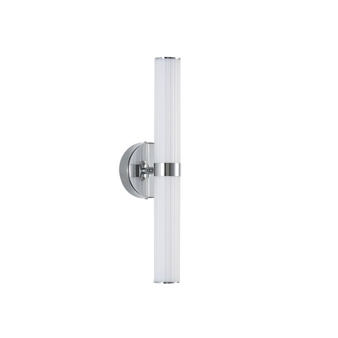 OL51445CH - SASSY 8W LED CCT Dimmable Chrome with Ribbed Frosted Glass Wall Light