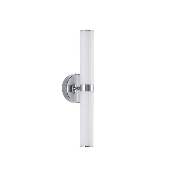OL51445CH - SASSY 8W LED CCT Dimmable Chrome with Ribbed Frosted Glass Wall Light
