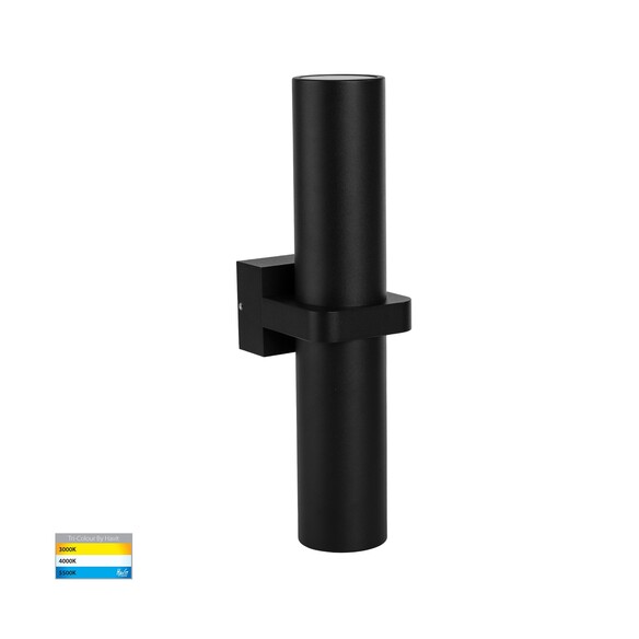 HV10291T - Luz Black TRI Colour Single Up & Down Wall Pillar Lights