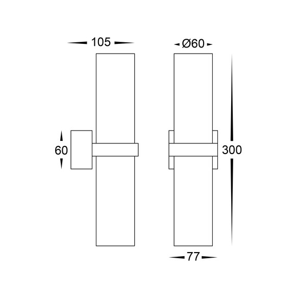 HV10291T - Luz Black TRI Colour Single Up & Down HV10291T