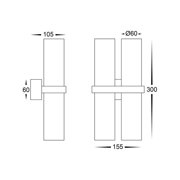 HV10292T - Luz Black TRI Colour Double Up & Down HV10292T