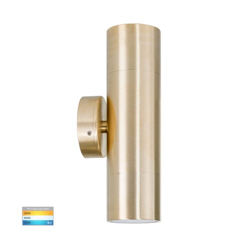 HV1055T - Tivah Solid Brass TRI Colour Up & Down Wall Pillar Lights