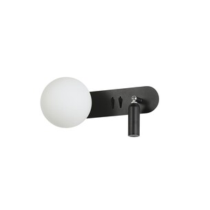 OL52215BK - HARLOW G9 Black/Opal Sphere Ball Wall Light and OL52215BK