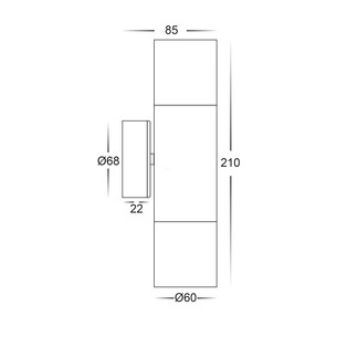 HV1055T - Tivah Solid Brass TRI Colour Up & Down Wall HV1055T 2