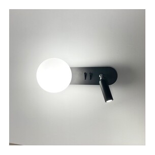 OL52215BK - HARLOW G9 Black/Opal Sphere Ball Wall Light and OL52215BK 2