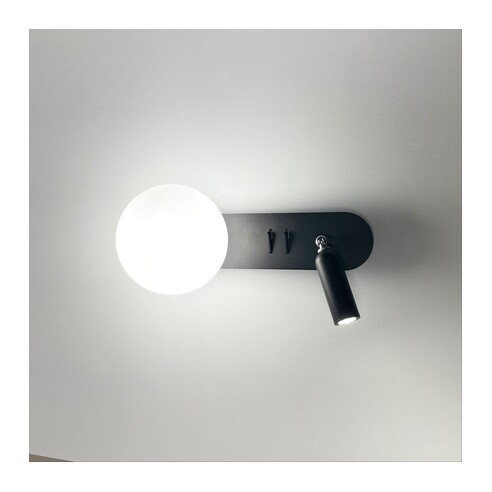 OL52215BK - HARLOW G9 Black/Opal Sphere Ball Wall OL52215BK
