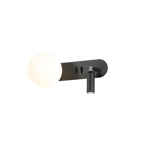 OL52215BK - HARLOW G9 Black/Opal Sphere Ball Wall OL52215BK