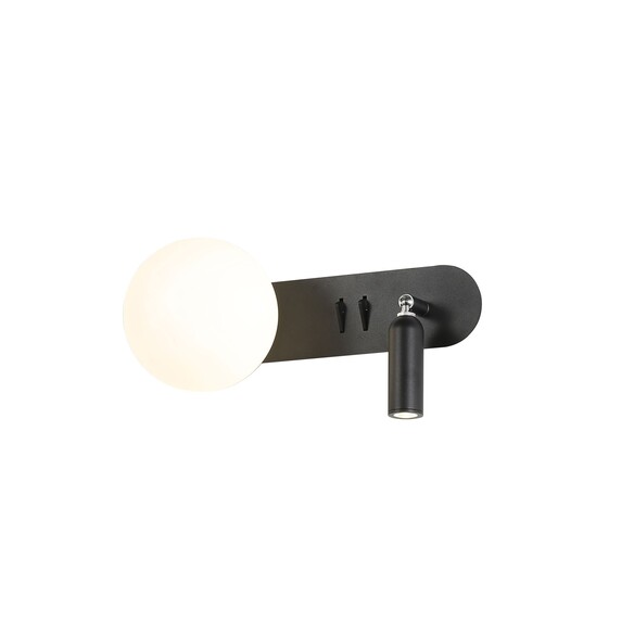 OL52215BK - HARLOW G9 Black/Opal Sphere Ball Wall OL52215BK
