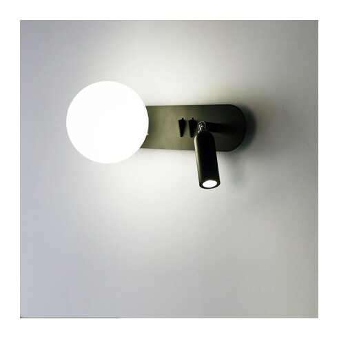 OL52215BK - HARLOW G9 Black/Opal Sphere Ball Wall OL52215BK