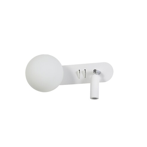 OL52215WH - HARLOW G9 White/Opal Sphere Ball Wall OL52215WH