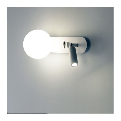 OL52215WH - HARLOW G9 White/Opal Sphere Ball Wall OL52215WH