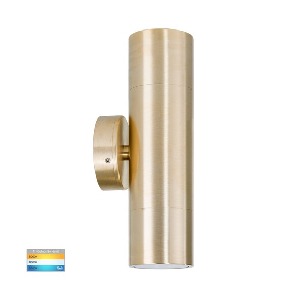 HV1057MR16T - Tivah Solid Brass TRI Colour Up & Down Wall Pillar Lights
