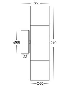 TIVAH Up & Down Wall Pillar Light Brass - HV1057MR16THV1057MR16T 2