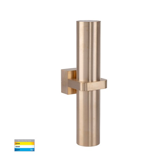 HV10591T - Luz Solid Brass TRI Colour Single Up & Down Wall Pillar Lights