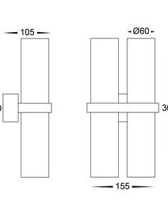 LUZ Up & Down Wall Pillar Light Brass - HV10592THV10592T 2