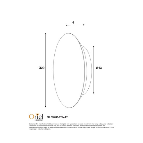 OL53201/20NAT - Dot 200mm Natural Timber CCT LED OL53201/20NAT