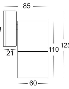 TIVAH Single Fixed Wall Pillar Light Brass - HV1155THV1155T 2