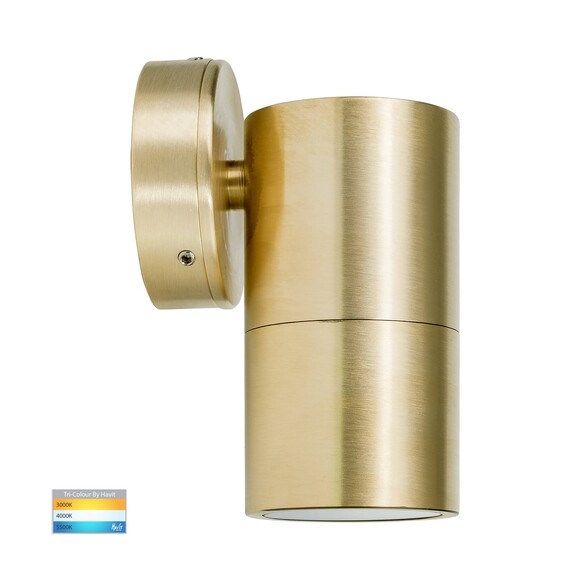 HV1157GU10T - Tivah Solid Brass TRI Colour Fixed Down Wall Pillar Lights