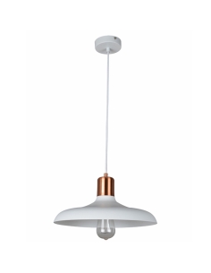 PENDANT ES 40W HAL Matte WH DOME with Copper Lampholder PASTEL08