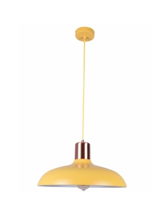 PENDANT ES 40W HAL Matte YELLOW DOME with Copper Lampholder PASTEL14