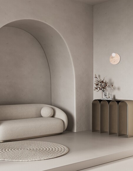 POI2 Interior Wall Light Round Travertine - POI2POI2