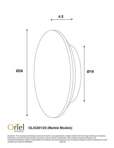 OL53201/25GY Interior Wall Light - OL53201/25GYOL53201/25GY