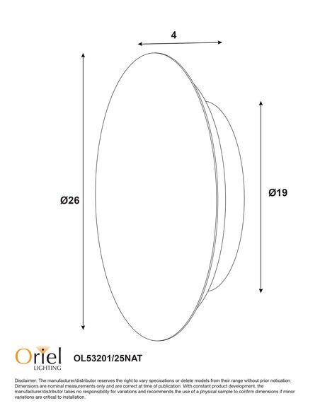 OL53201/25NAT Interior Wall Light - OL53201/25NATOL53201/25NAT
