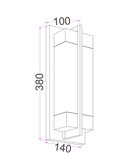 PUENTE1 Interior Wall Light Rectangular White - PUENTE1