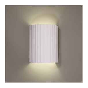 OL53514 - MIA White Ribbed Plaster E14 Wall LightOL53514 2