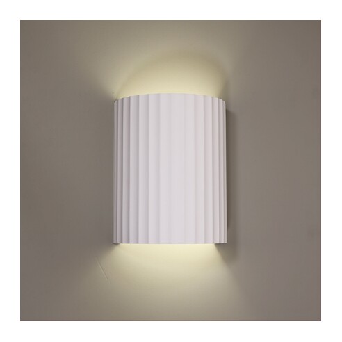OL53514 - MIA White Ribbed Plaster E14 Wall LightOL53514