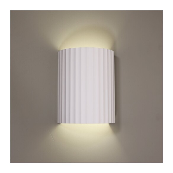 OL53514 - MIA White Ribbed Plaster E14 Wall LightOL53514